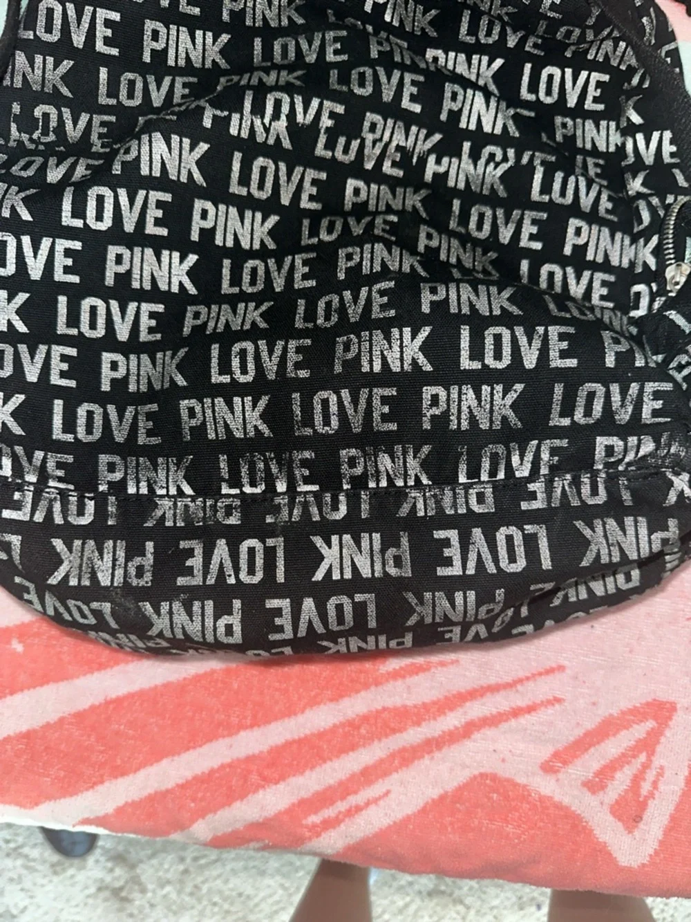PINK Victoria's Secret Black Logo Print Backpack - Love PINK Victoria's Secret